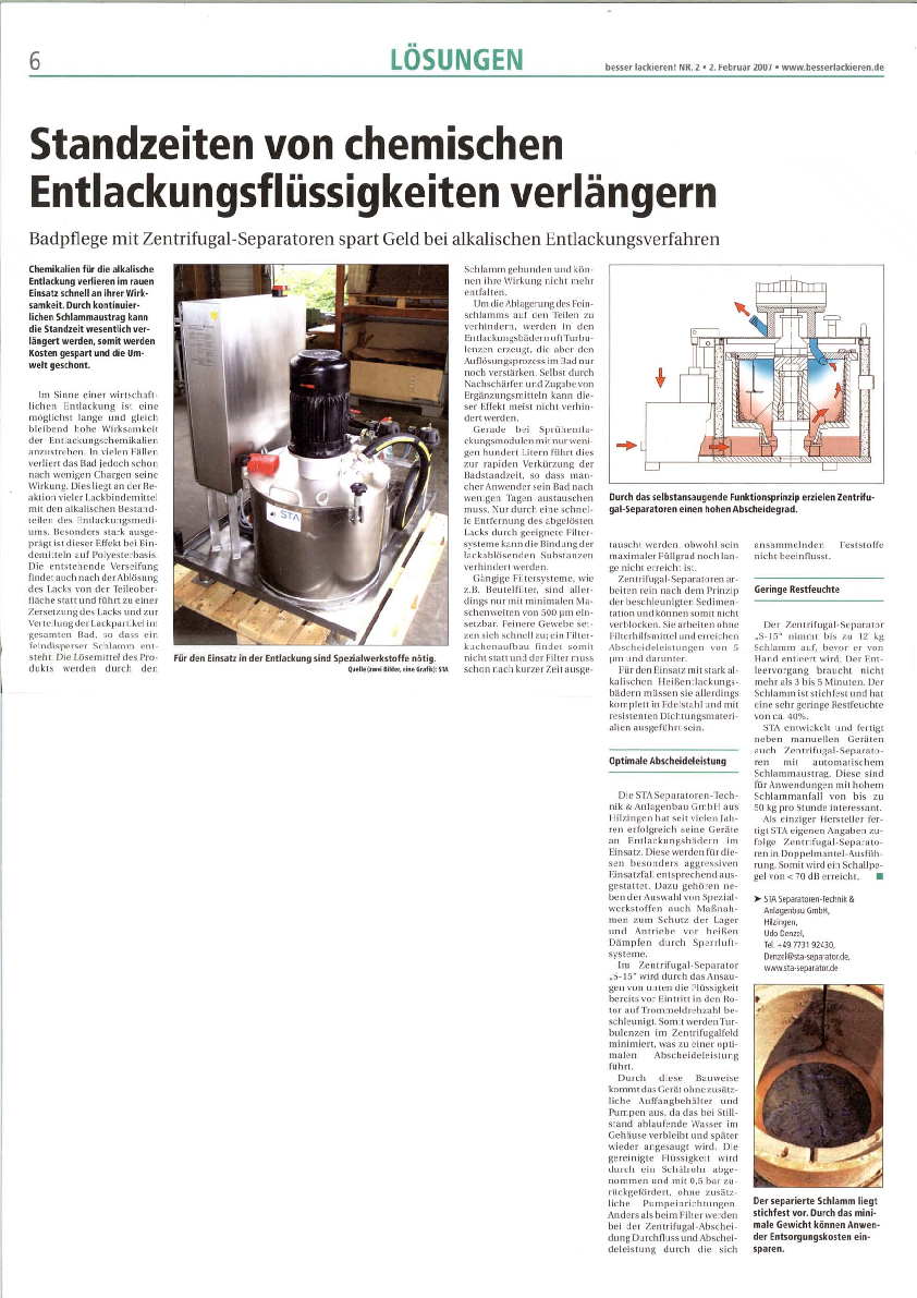 Standzeiten von chemischen Entlackungsbädern verlängern